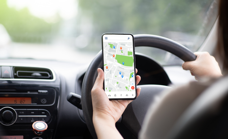 Driver on mobile phone whilst driving